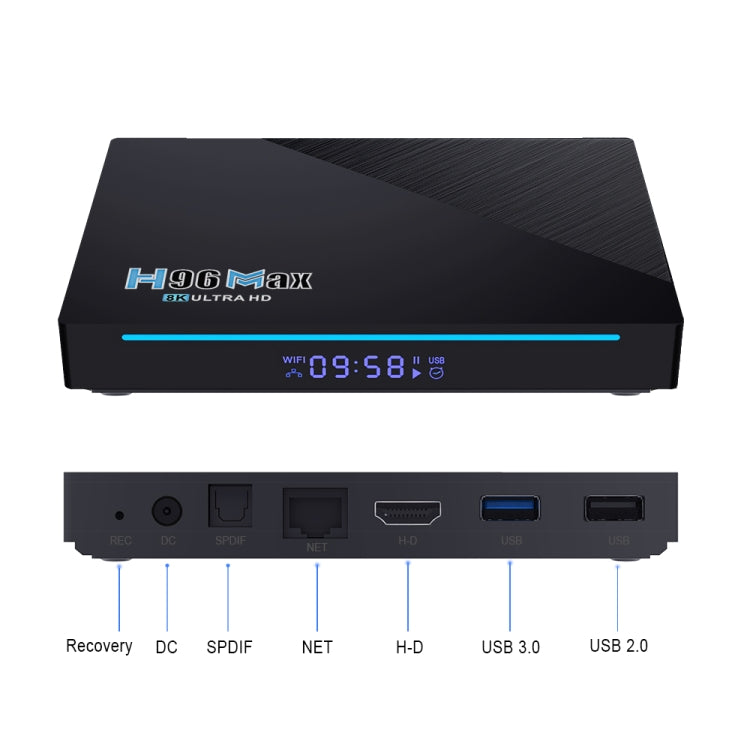H96 Max 8GB+128GB 8K Smart TV BOX Android 11.0 Media Player with Remote Control, Plug Type:UK Plug - Consumer Electronics by buy2fix | Online Shopping UK | buy2fix