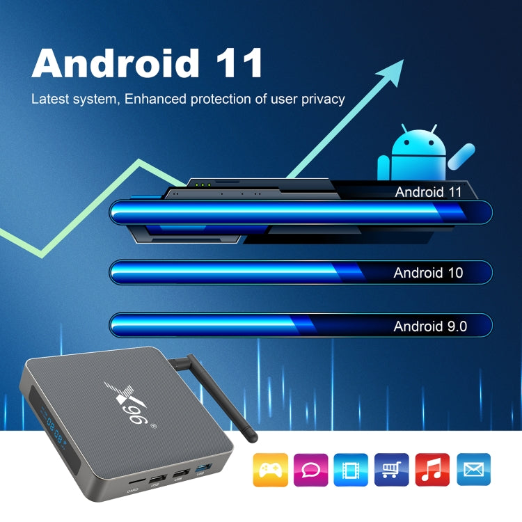 X96 X6 8K Smart TV BOX Android 11.0 Media Player, RK3566 Quad Core ARM Cortex A55, RAM: 8GB, ROM: 64GB, Plug Type:UK Plug - Consumer Electronics by buy2fix | Online Shopping UK | buy2fix