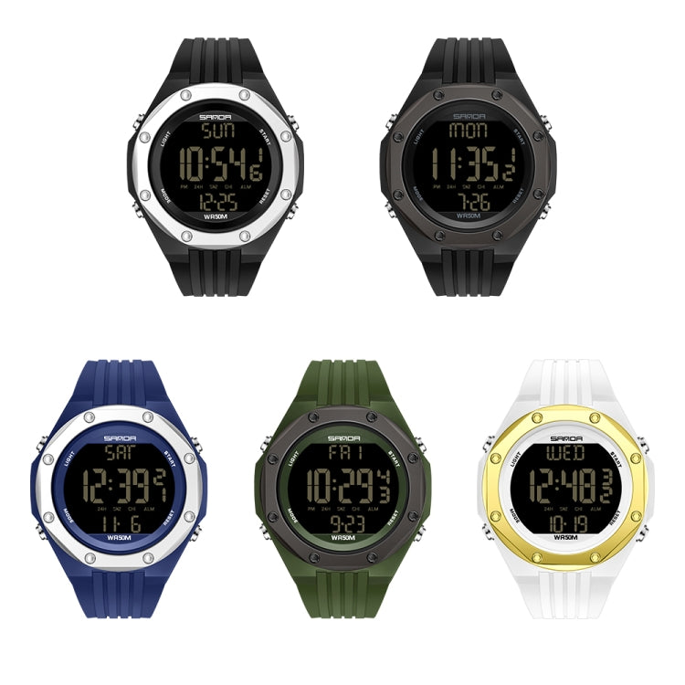 SANDA 6093 Waterproof Luminous Electronic Digital Watch(Black) - LED Digital Watches by SANDA | Online Shopping UK | buy2fix