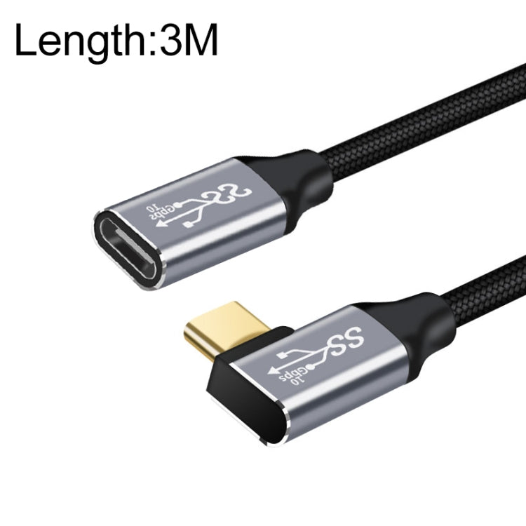 3m 10Gbps USB-C / Type-C Female to Male Elbow Charging Data Transmission Extension Cable - Computer & Networking by buy2fix | Online Shopping UK | buy2fix