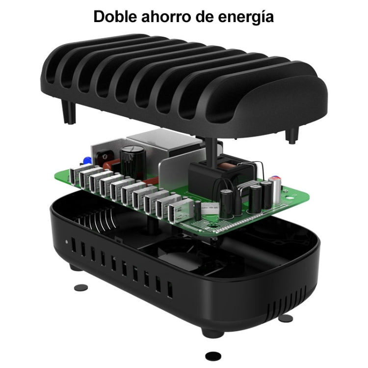 ORICO DUK-10P-DX 120W 5V 2.4A 10 Ports USB Charging Station, US Plug(Black) - Multifunction Charger by ORICO | Online Shopping UK | buy2fix