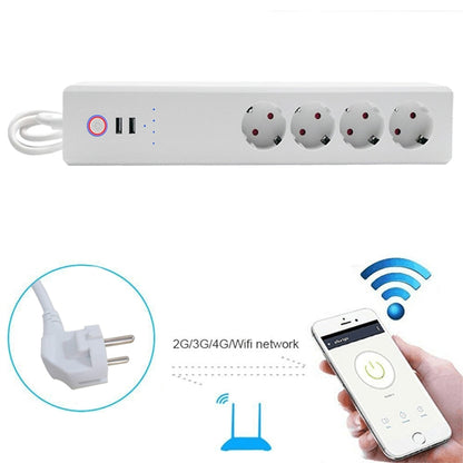 WiFi 10A SM-SO306-E 4 Holes + 2 USB Multi-purpose Smart Power Strip, EU Plug - Consumer Electronics by buy2fix | Online Shopping UK | buy2fix