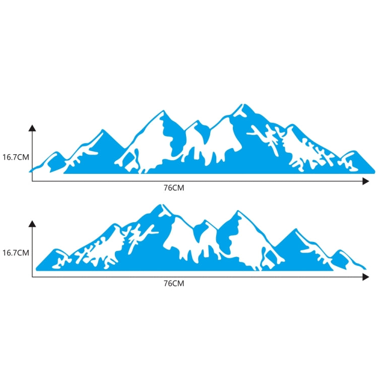 2 PCS/Set D-750 Mountain Pattern Car Modified Decorative Sticker(Blue) - In Car by buy2fix | Online Shopping UK | buy2fix