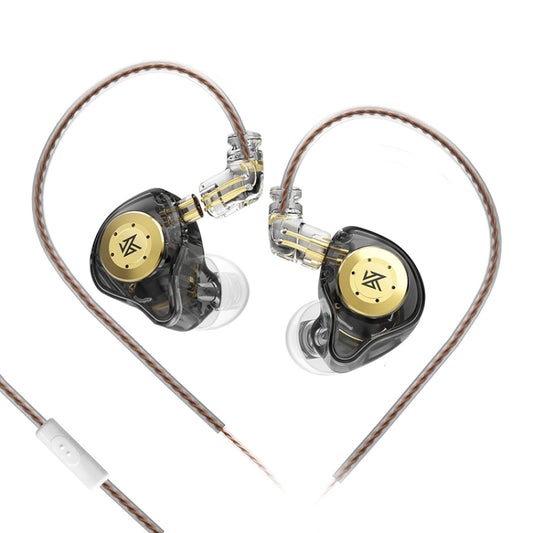 KZ-EDX PRO 1.25m Dynamic HiFi In-Ear Sports Music Headphones, Style:With Microphone(Transparent Black) - In Ear Wired Earphone by KZ | Online Shopping UK | buy2fix