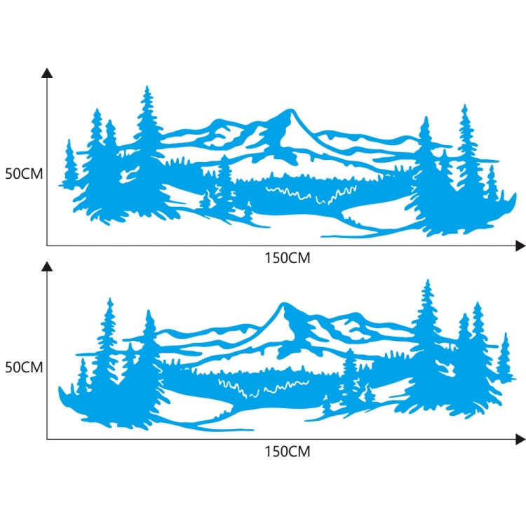 2 PCS/Set D-957 Mountains Pattern Car Modified Decorative Sticker(Blue) - In Car by buy2fix | Online Shopping UK | buy2fix