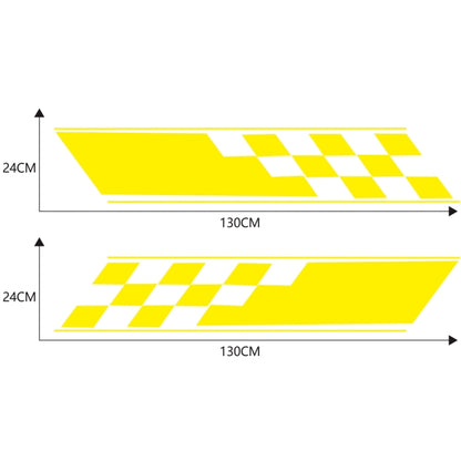 2 PCS/Set D-962 Checkered Flag Pattern Car Modified Decorative Sticker(Yellow) - In Car by buy2fix | Online Shopping UK | buy2fix