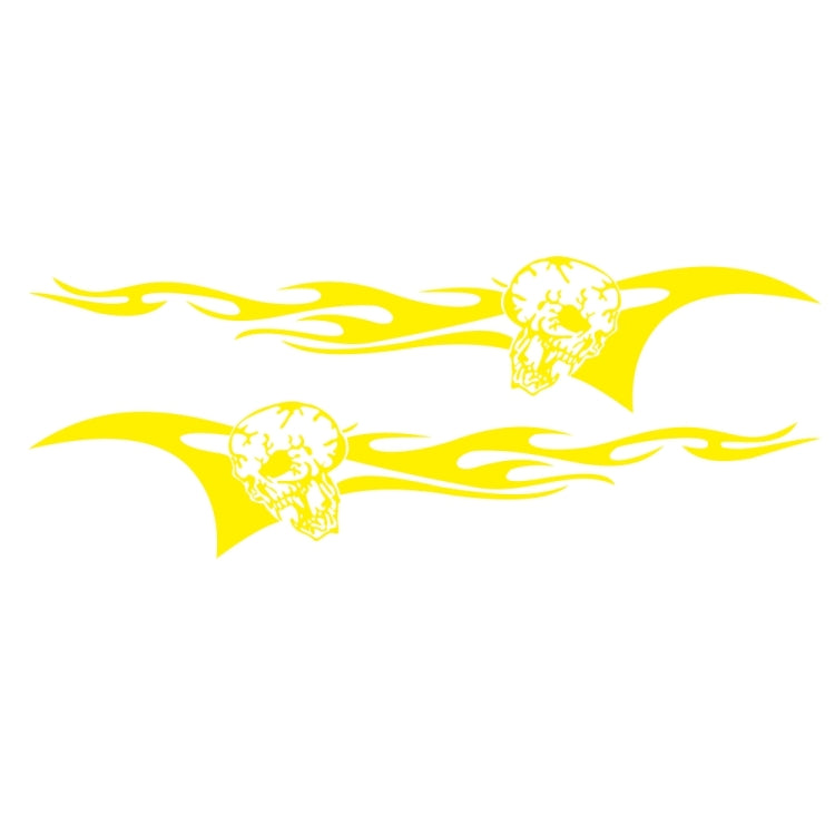 2 PCS/Set D-964 Skull Flame Pattern Car Modified Decorative Sticker(Yellow) - In Car by buy2fix | Online Shopping UK | buy2fix