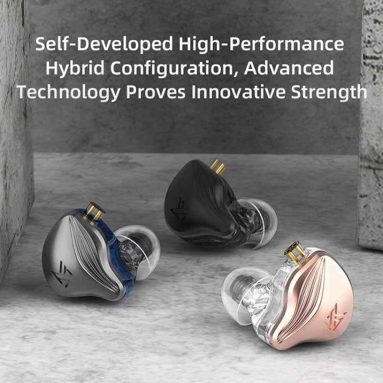 KZ-ZEX 1.2m Electrostatic Dynamic In-Ear Sports Music Headphones, Style:With Microphone(Rose Gold) - In Ear Wired Earphone by KZ | Online Shopping UK | buy2fix