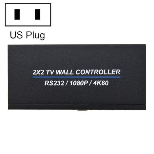 BT100 4K 60Hz 1080P 2 x 2 TV Wall Controller, Plug Type:US Plug(Black) - Splitter by buy2fix | Online Shopping UK | buy2fix