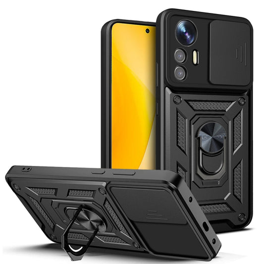 For Xiaomi 12 Lite Sliding Camera Design TPU + PC Phone Case(Black) - Xiaomi Accessories by buy2fix | Online Shopping UK | buy2fix