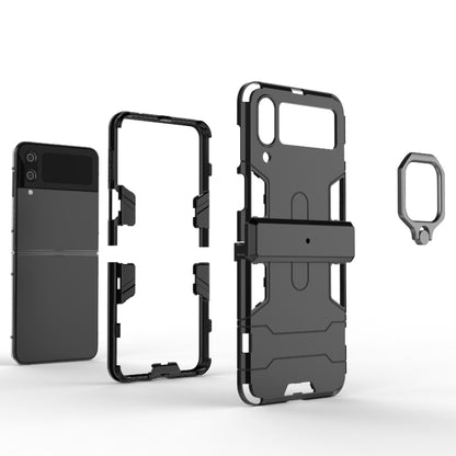 For Samsung Galaxy Z Flip4 PC + TPU Shockproof Protective Phone Case with Magnetic Ring Holder(Black) - Samsung Accessories by buy2fix | Online Shopping UK | buy2fix
