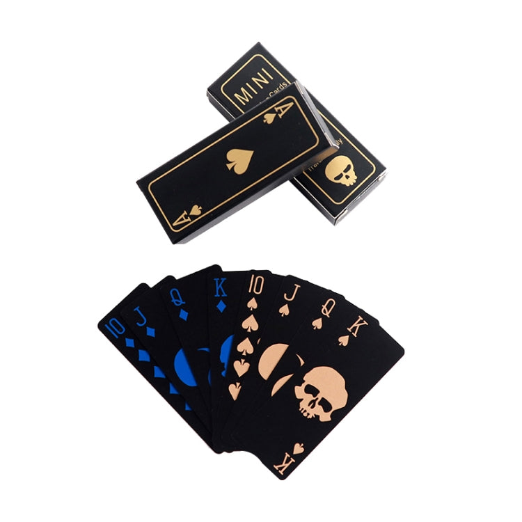 2 PCS Plastic Frosted Waterproof PVC Poker Cards, Size:3.2 x 8.7cm(Blue+Gold) - Gambling by buy2fix | Online Shopping UK | buy2fix