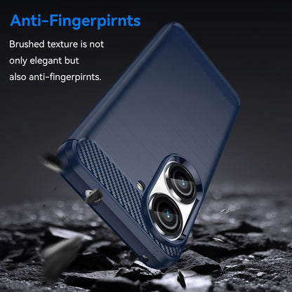 For Asus Zenfone 9 Brushed Texture Carbon Fiber TPU Case(Blue) - ASUS Cases by buy2fix | Online Shopping UK | buy2fix