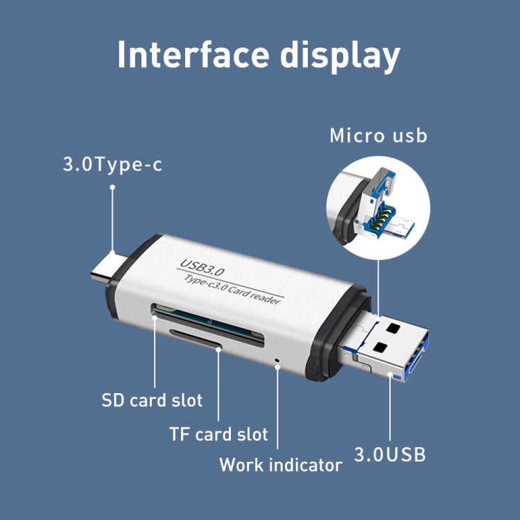 ADS-101 USB 3.0 Multi-function Card Reader(Grey) -  by buy2fix | Online Shopping UK | buy2fix