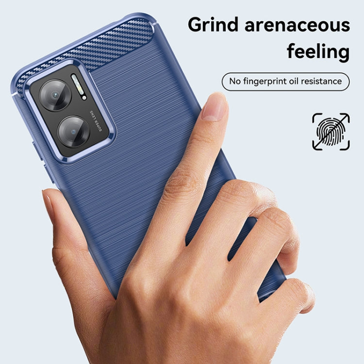 For Xiaomi Redmi 10 Prime+ 5G Brushed Texture Carbon Fiber TPU Case(Blue) - Xiaomi Accessories by buy2fix | Online Shopping UK | buy2fix