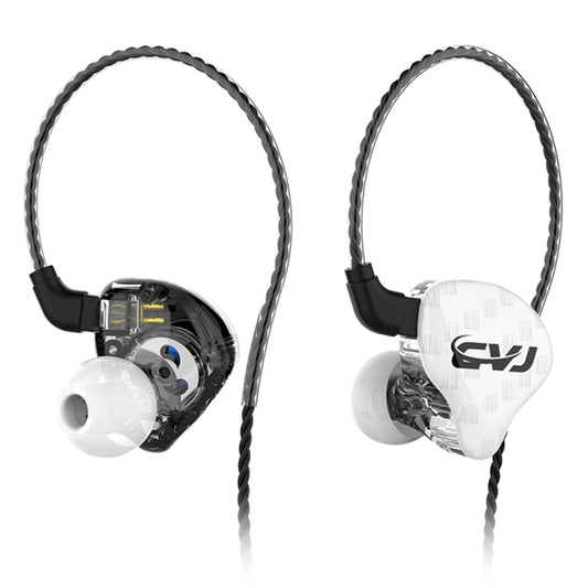 CVJ-CSA Dual Magnetic Coil Iron Hybrid Drive HIFI In-ear Wired Earphone, Style:Without Mic(White) - In Ear Wired Earphone by CVJ | Online Shopping UK | buy2fix
