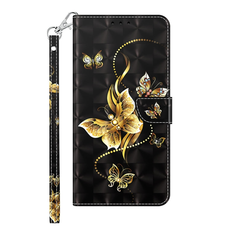 For Motorola Moto G22 3D Painted Leather Phone Case(Golden Swallow Butterfly) - Motorola Cases by buy2fix | Online Shopping UK | buy2fix