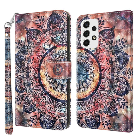 For Samsung Galaxy A52 5G / A52s 3D Painted Leather Phone Case(Colorful Mandala) - Galaxy Phone Cases by buy2fix | Online Shopping UK | buy2fix