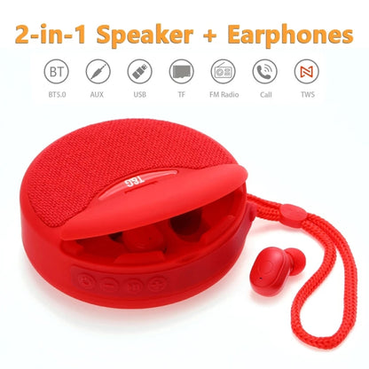 T&G TG808 2 in 1 Mini Wireless Bluetooth Speaker Wireless Headphones(Red) - Mini Speaker by T&G | Online Shopping UK | buy2fix