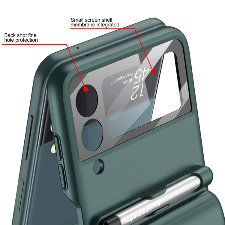 For Samsung Galaxy Z Flip4 GKK Magnetic Full Coverage Phone Flip Case with Pen(Matcha Green) - Galaxy Z Flip4 5G Cases by GKK | Online Shopping UK | buy2fix