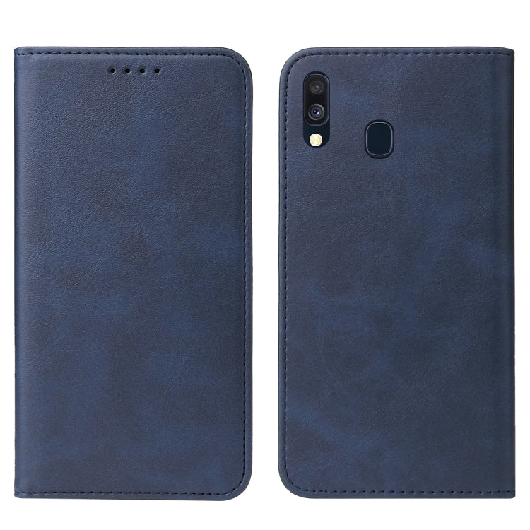 For Samsung Galaxy A40 Magnetic Closure Leather Phone Case(Blue) - Galaxy Phone Cases by buy2fix | Online Shopping UK | buy2fix