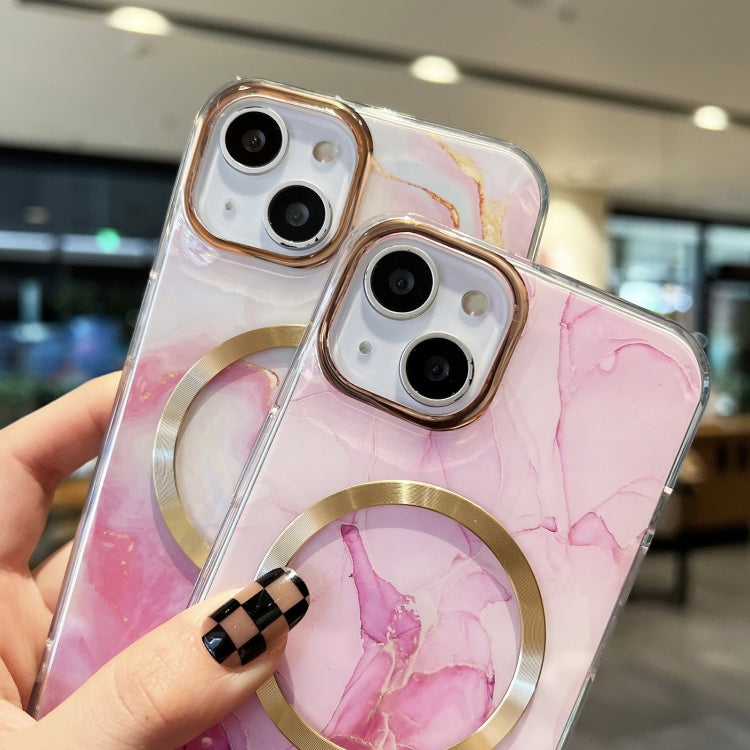 For iPhone 11 Gilt Marble Magsafe Phone Case (Pink) - iPhone 11 Cases by buy2fix | Online Shopping UK | buy2fix