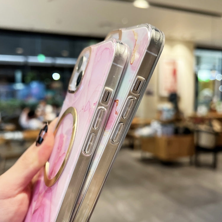 For iPhone 11 Gilt Marble Magsafe Phone Case (Pink) - iPhone 11 Cases by buy2fix | Online Shopping UK | buy2fix