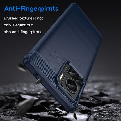 For Motorola Moto X30 Pro/Edge 30 Ultra Brushed Texture Carbon Fiber TPU Phone Case(Blue) - Motorola Cases by buy2fix | Online Shopping UK | buy2fix