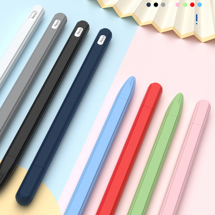 3 in 1 Striped Liquid Silicone Stylus Case with Two Tip Caps For Apple Pencil 1(Midnight Blue) - Pencil Accessories by buy2fix | Online Shopping UK | buy2fix