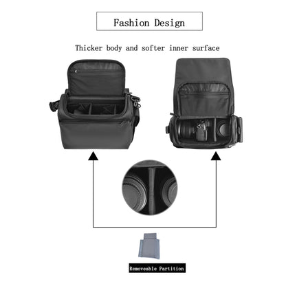 CADeN D73 Camera Sling Bag Water-resistant Shockproof Camera Handbag, Size:28 x 15 x 20cm Black - Camera Accessories by CADeN | Online Shopping UK | buy2fix