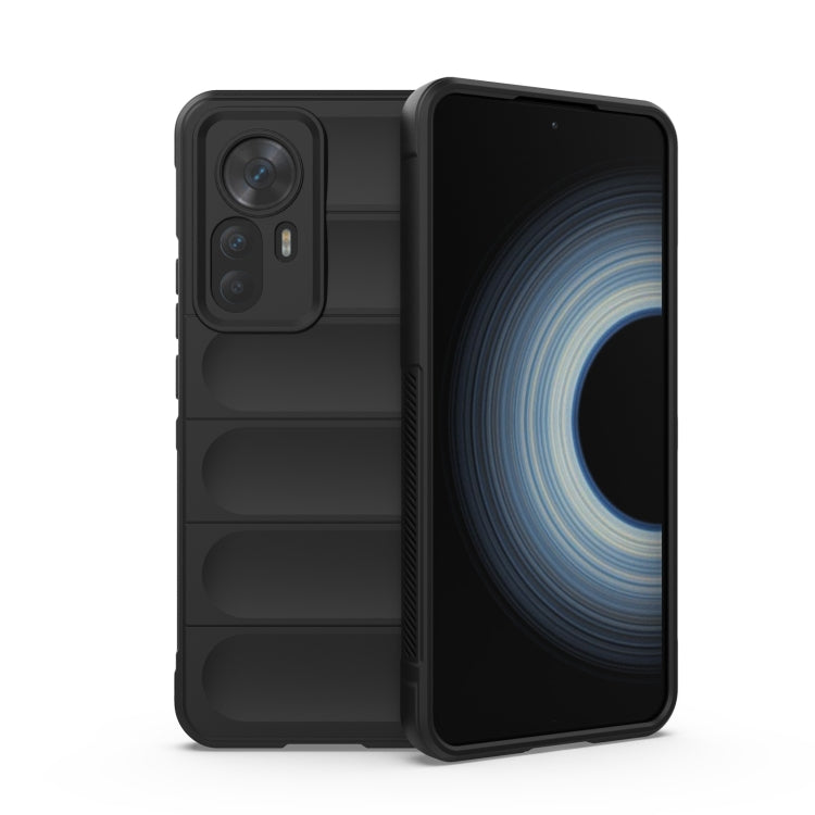 For Xiaomi Redmi K50 Ultra / Xiaomi 12T Magic Shield TPU + Flannel Phone Case(Black) - Xiaomi Cases by buy2fix | Online Shopping UK | buy2fix