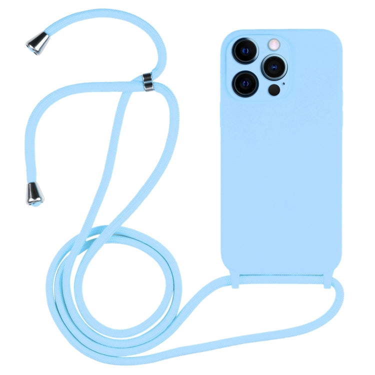 For iPhone 12 Pro Max Crossbody Lanyard Liquid Silicone Case(Blue) - iPhone 12 Pro Max Cases by buy2fix | Online Shopping UK | buy2fix