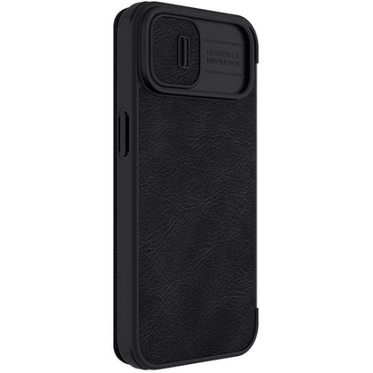 For iPhone 14 Plus  NILLKIN QIN Series Pro Crazy Horse Texture Leather Case(Black) - iPhone 14 Plus Cases by NILLKIN | Online Shopping UK | buy2fix