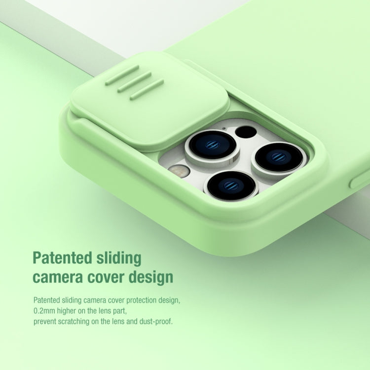 For iPhone 14 Pro NILLKIN CamShield Liquid Silicone Phone Case(Green) - iPhone 14 Pro Cases by NILLKIN | Online Shopping UK | buy2fix