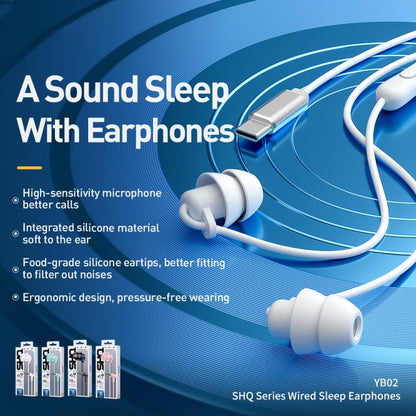 WEKOME YB02 SHQ Series In-Ear Sleep Wired Earphone, Plug Type:8 Pin(Blue) - In Ear Wired Earphone by WK | Online Shopping UK | buy2fix