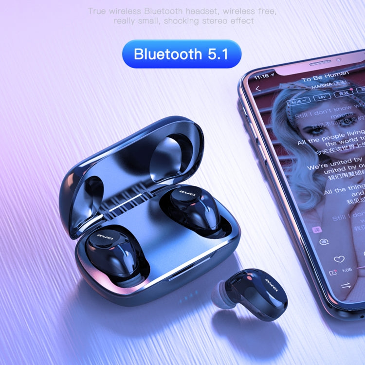 awei T20 Bluetooth 5.1 True Wireless Headset(White) - Bluetooth Earphone by awei | Online Shopping UK | buy2fix