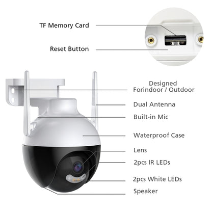 QX62 4MP HD Wireless WiFi Smart Surveillance Camera, Specification:EU Plug - Security by buy2fix | Online Shopping UK | buy2fix