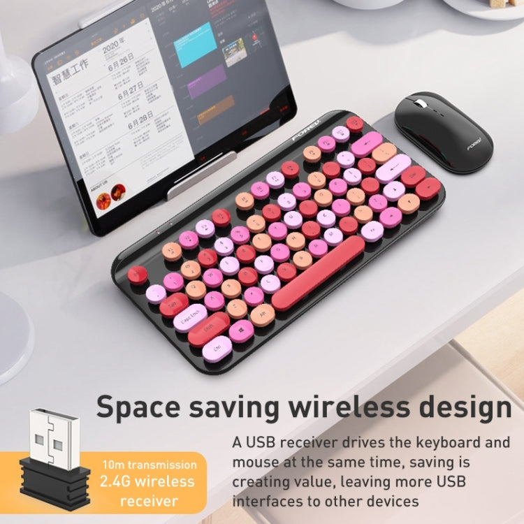 FOREV FFVWI9 Mixed Color Portable 2.4G Wireless Keyboard Mouse Set(Red) - Wireless Keyboard by buy2fix | Online Shopping UK | buy2fix