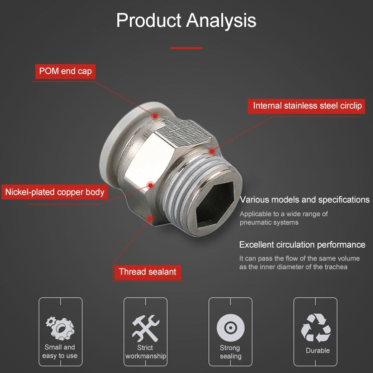 PC16-03 LAIZE PC Straight Pneumatic Quick Fitting Connector -  by LAIZE | Online Shopping UK | buy2fix