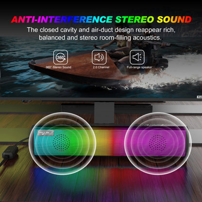 HXSJ Q9 RGB Luminous Computer Speaker Bar -  by HXSJ | Online Shopping UK | buy2fix