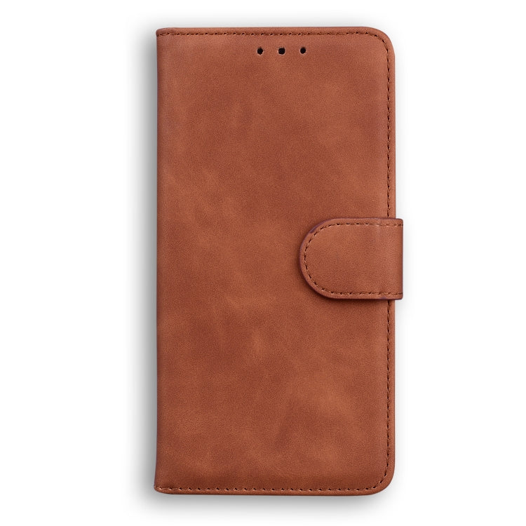 For Tecno Camon 19 Neo Skin Feel Pure Color Flip Leather Phone Case(Brown) - Tecno Cases by buy2fix | Online Shopping UK | buy2fix