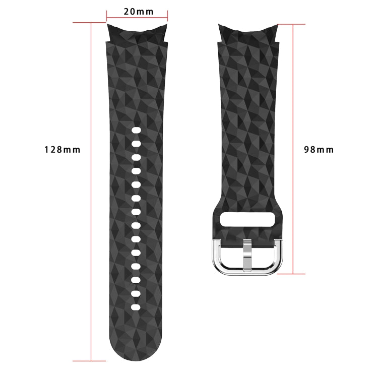 For Samsung Galaxy Watch 5 / Watch 5 Pro Rhombus Texture Silicone Watch Band(White) - Watch Bands by buy2fix | Online Shopping UK | buy2fix