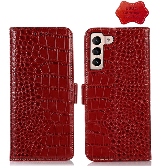 For Samsung Galaxy S23+ 5G Crocodile Top Layer Cowhide Leather Phone Case(Red) - Galaxy S23+ 5G Cases by buy2fix | Online Shopping UK | buy2fix