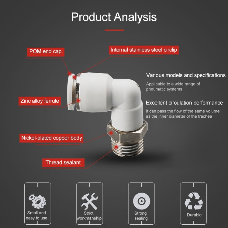 PL10-04 LAIZE PL Elbow Pneumatic Quick Fitting Connector -  by LAIZE | Online Shopping UK | buy2fix