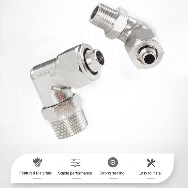 PL6-01 LAIZE Nickel Plated Copper Trachea Quick Fitting Twist Swivel Elbow Lock Female Connector -  by LAIZE | Online Shopping UK | buy2fix