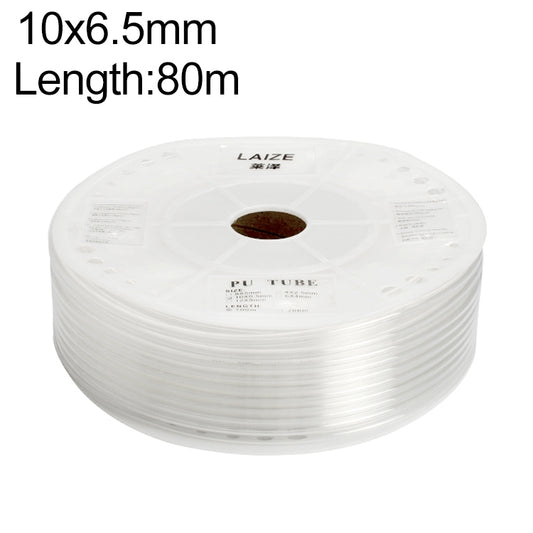 LAIZE Pneumatic Compressor Air Flexible PU Tube, Specification:10x6.5mm, 80m(Transparent) - PU Air Pipe by LAIZE | Online Shopping UK | buy2fix