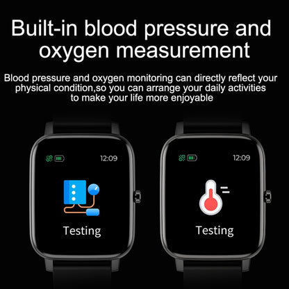 Ochstin 5H80 1.69 inch Square Screen Silicone Strap Heart Rate Blood Oxygen Monitoring Bluetooth Smart Watch(Black) - Smart Watches by OCHSTIN | Online Shopping UK | buy2fix