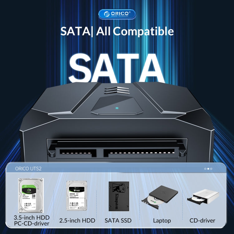 ORICO UTS2 USB 3.0 2.5-inch SATA HDD Adapter with 12V 2A Power Adapter, Cable Length:0.5m(US Plug) - USB to IDE / SATA by ORICO | Online Shopping UK | buy2fix