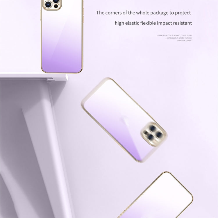 For iPhone 14 Pro Max SULADA Iridescence Series Plating Transparent Gradient Phone Case(Purple) - iPhone 14 Pro Max Cases by SULADA | Online Shopping UK | buy2fix