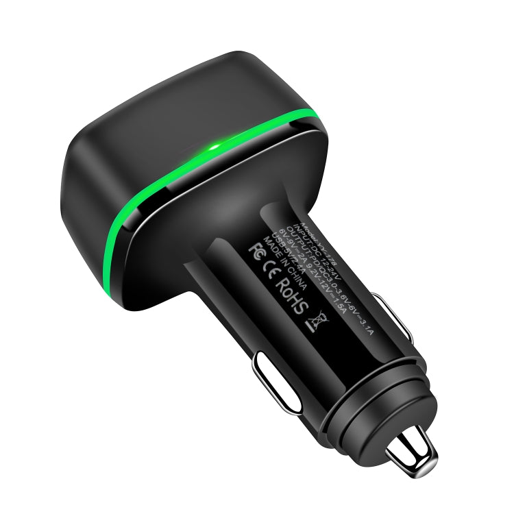 ACC-178 30W Dual USB+USB-C/Type-C Fast Charge Car Charger(Black) - In Car by buy2fix | Online Shopping UK | buy2fix